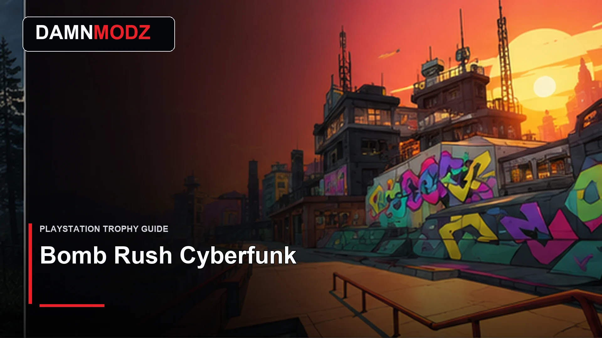 Bomb Rush Cyberfunk PlayStation trophy guide thumbnail by DamnModz