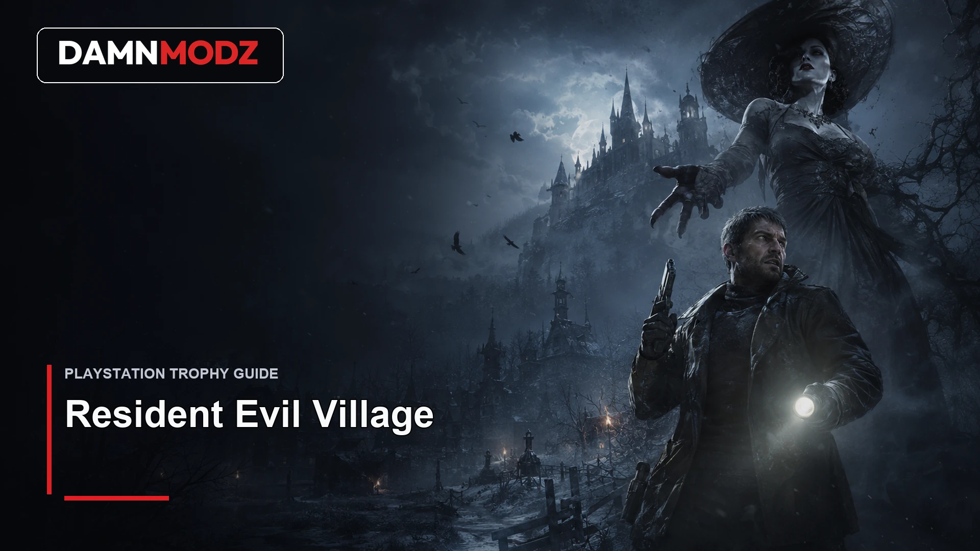 Resident Evil Village PlayStation trophy guide thumbnail by DamnModz