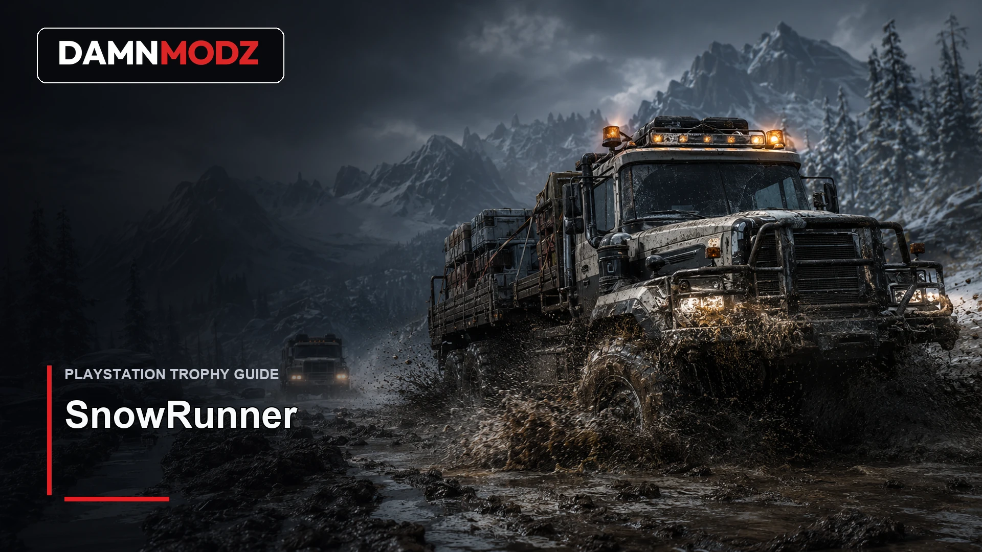 SnowRunner PlayStation trophy guide thumbnail by DamnModz