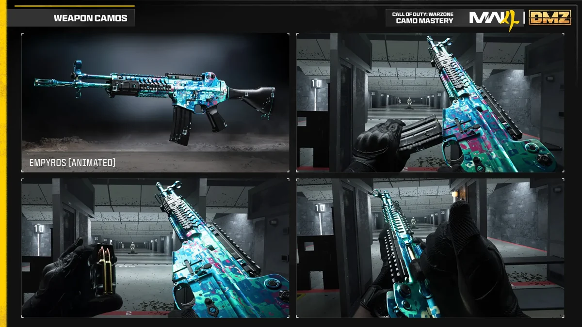MW4 Empyros weapon camo shown in the official Call of Duty showcase