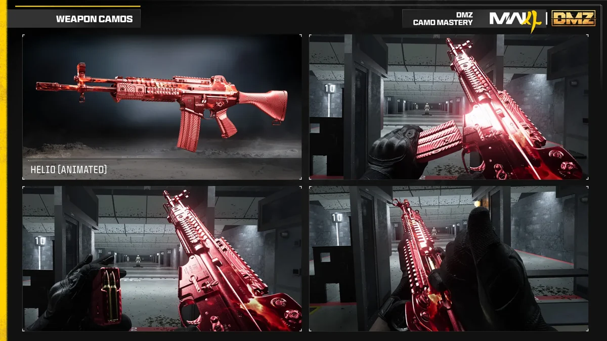 MW4 Helio weapon camo shown in the official Call of Duty showcase